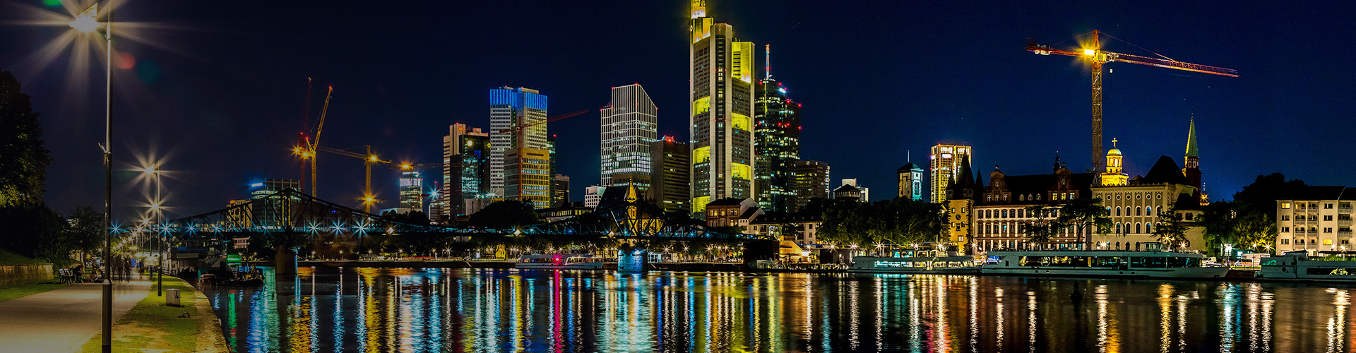 Night in a German city perfect for web hosting.