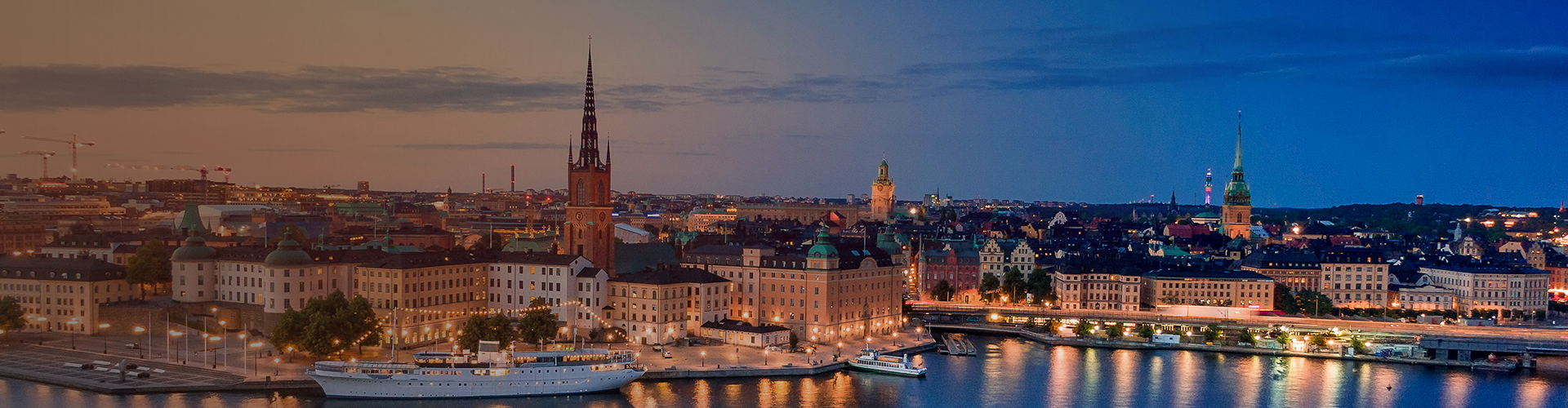 Dusk in Swedish city, utimate location for web hosting.