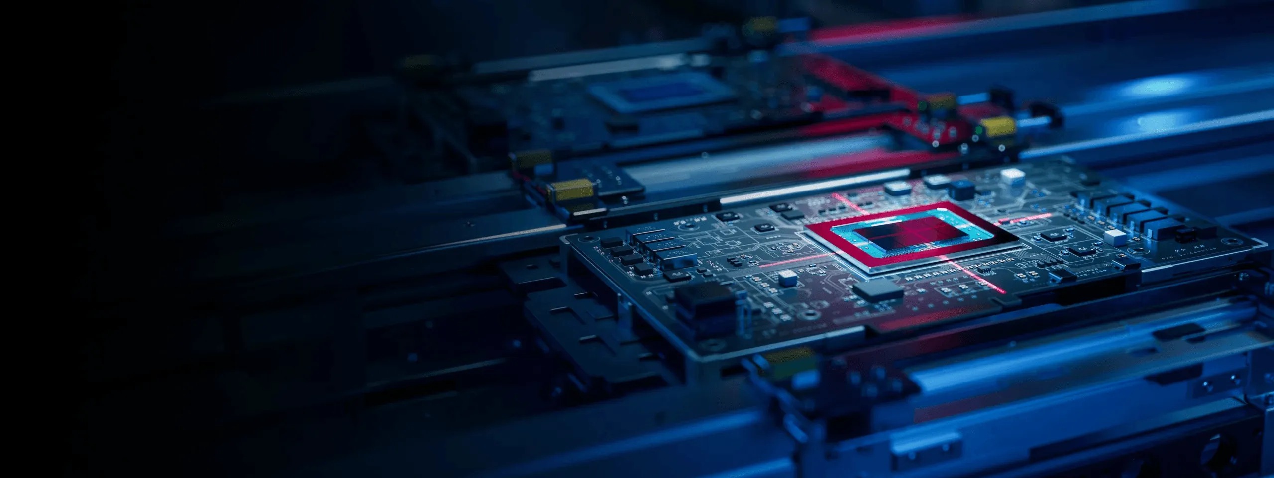 Illuminated GPU on a circuit board