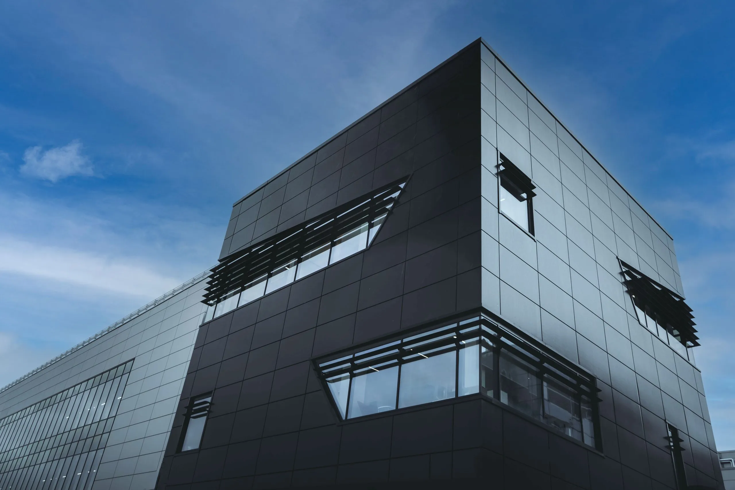 Corner of a modern office building