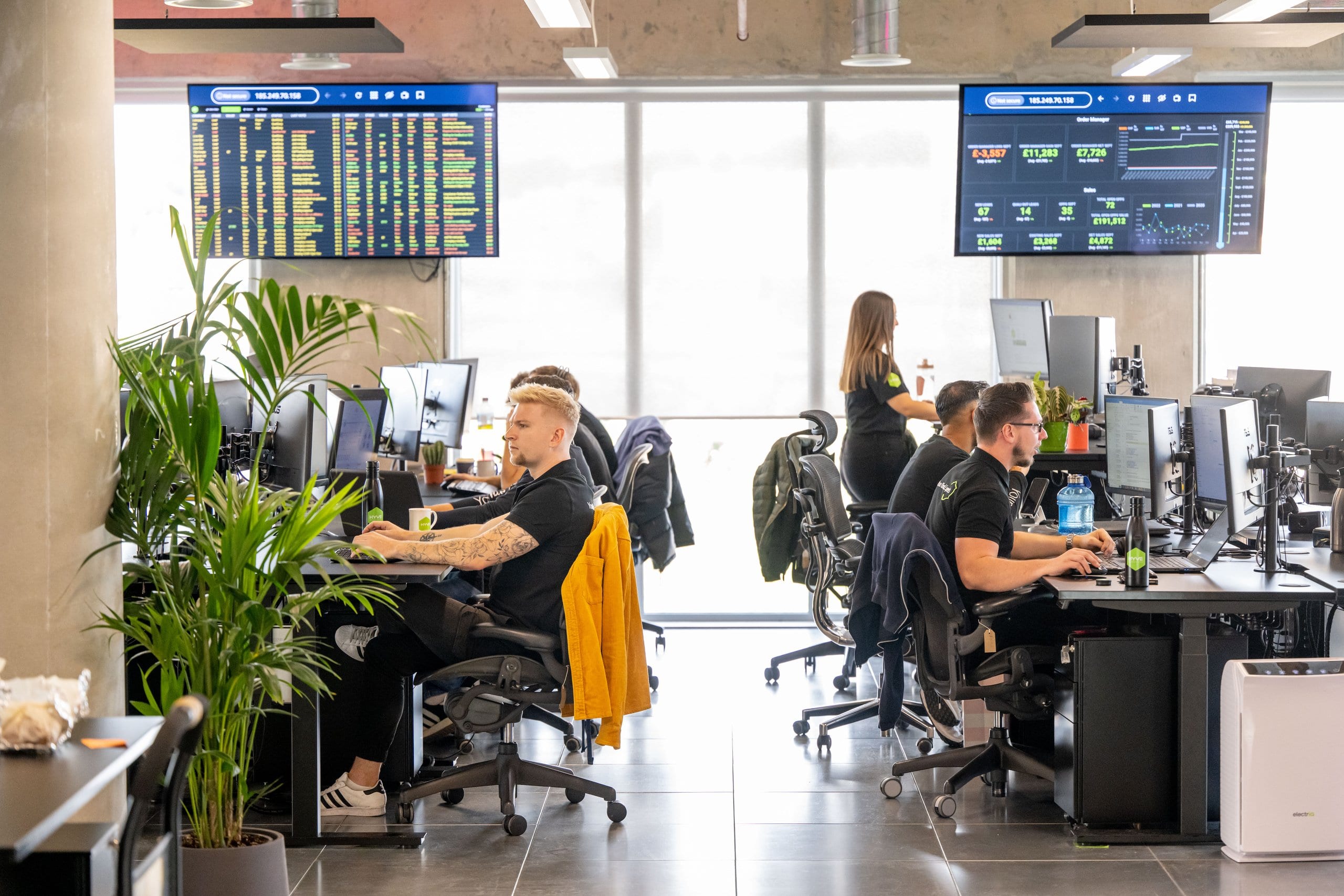 Hyve team working at their desks