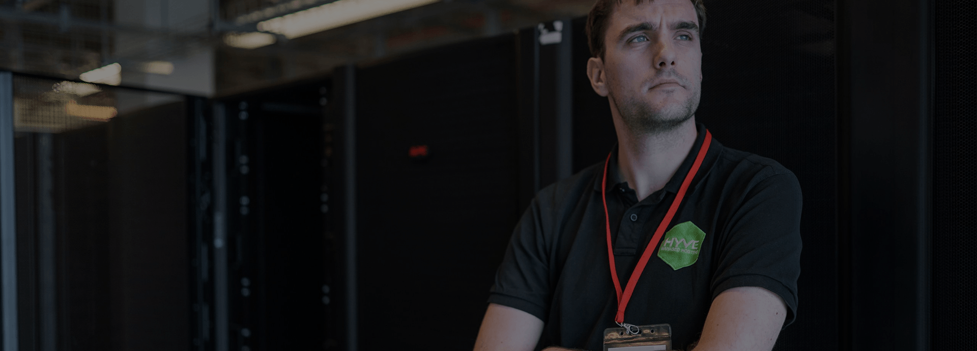 Staff member in server room