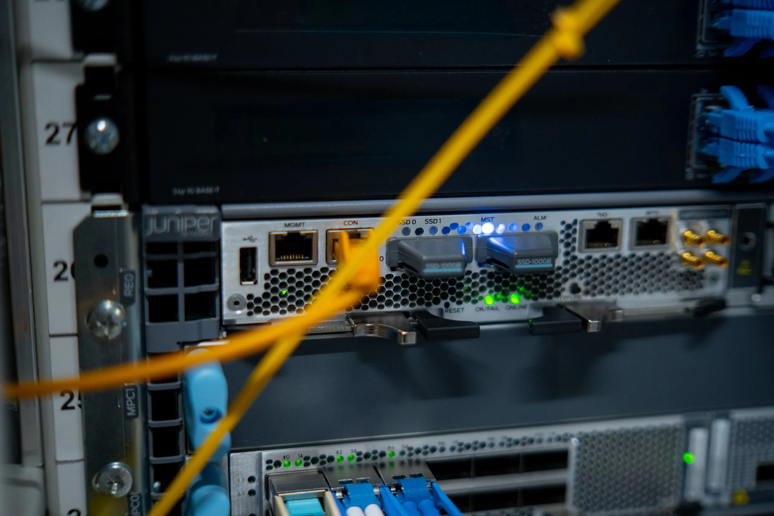 Network switch with ethernet cables