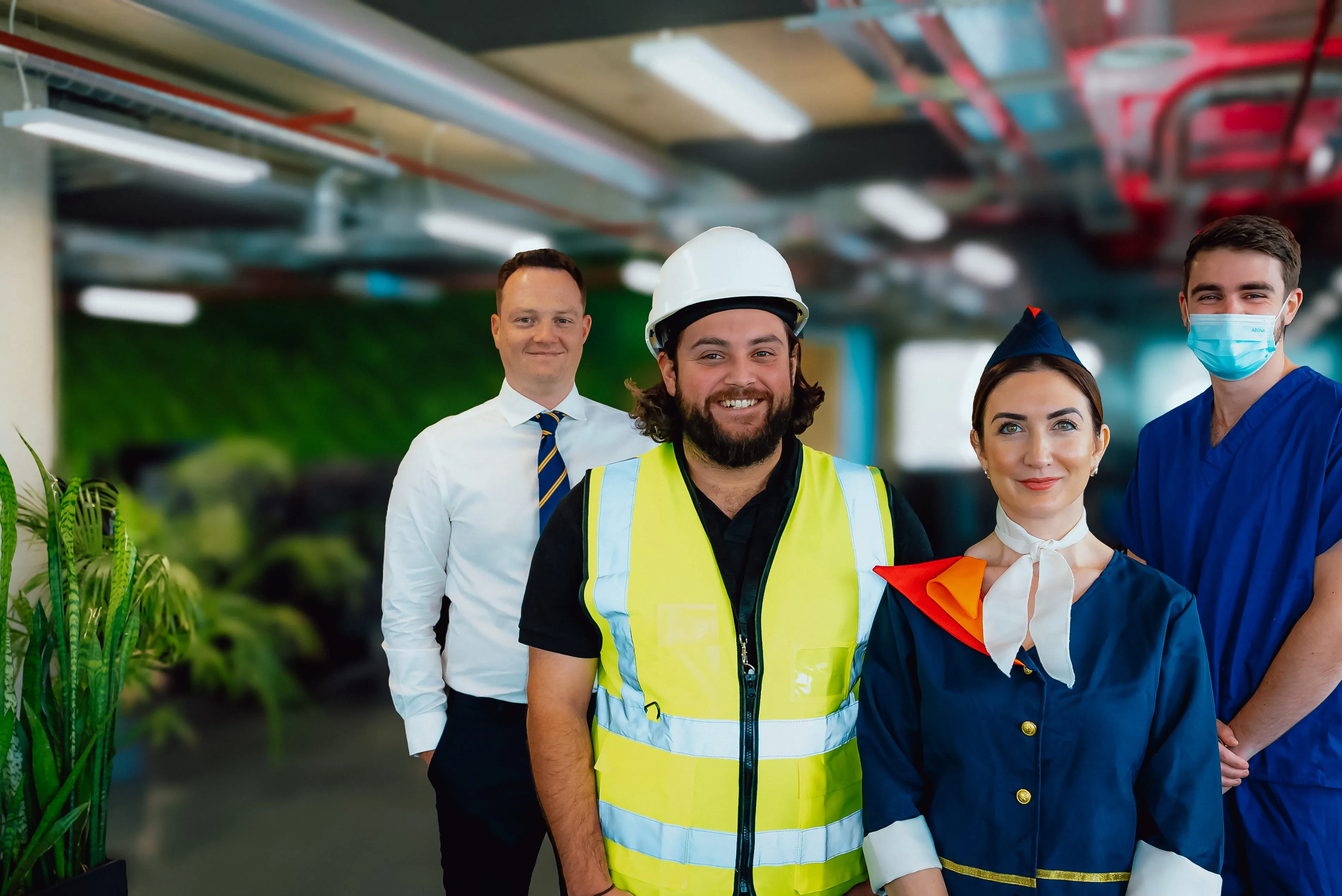 People from logistics, finance, construction, aviation, and healthcare