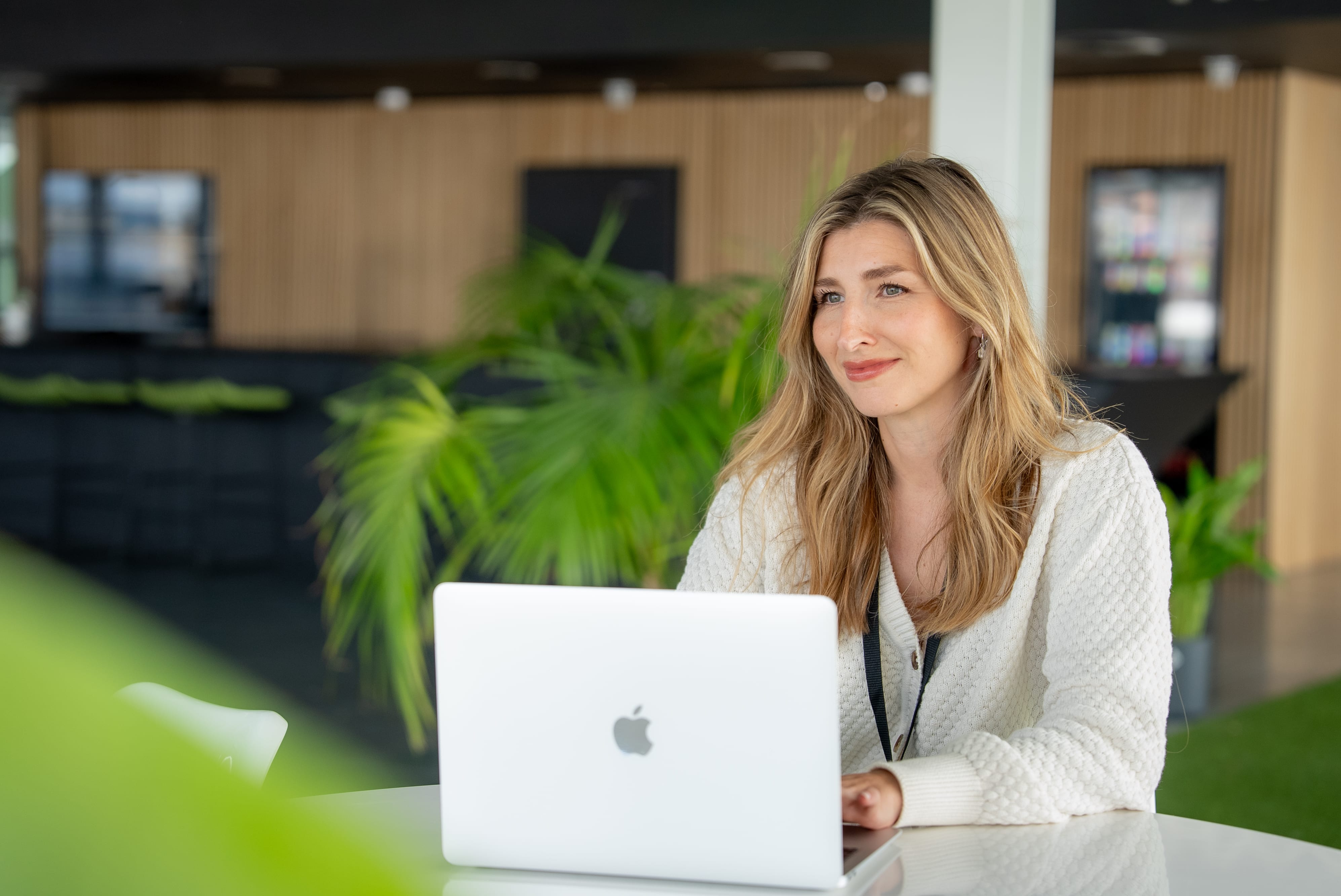 Person working at a desktop
