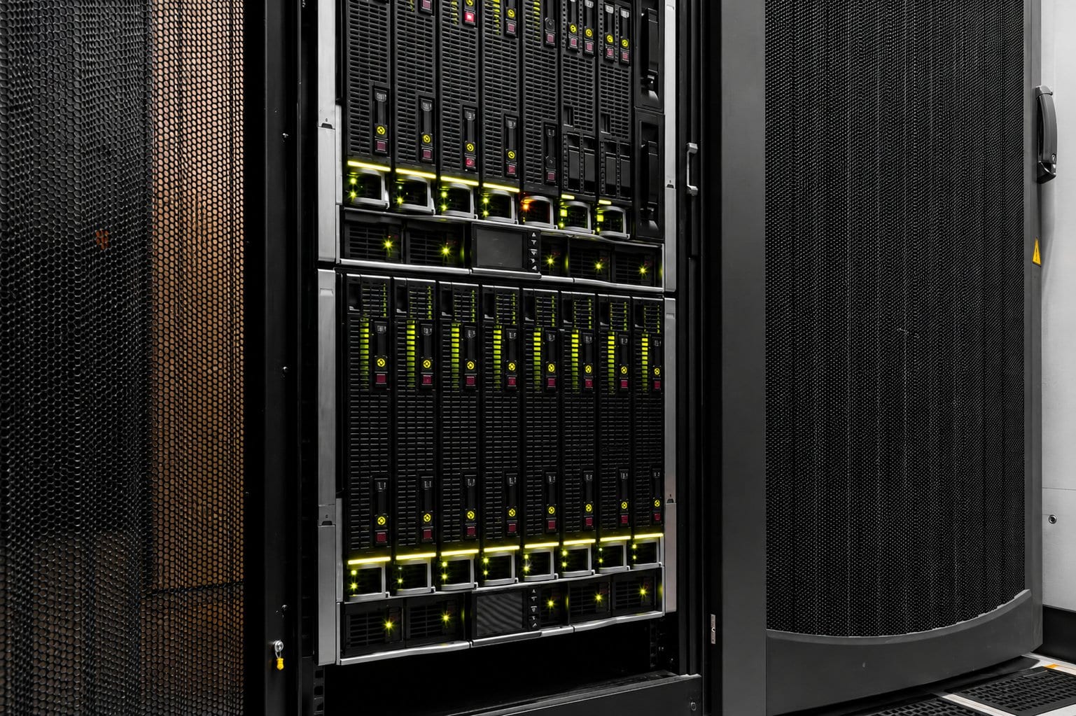 Server rack in a data centre