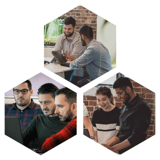 collage of team members